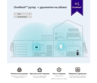 Удължител на обхват TP-LINK RE550, AC1900, двулентов, 1xGbit порт, 4 външни антени