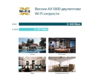 Tочка за достъп TP-LINK EAP610, AX1800, WiFi 6, 1xGbit PoE порт, таванен
