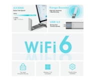 Безжичен адаптер TP-LINK Archer TX50UH, AX3000, двулентов,USB 3.0, Wi-fi 6
