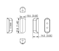 Dahua ARD323-W2 – размери на малкия магнит (чертеж)