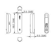 Dahua DHI-ARM310-W2(868) – размери и чертеж на входния модул