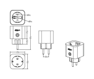 Dahua DHI-ICS1-W2(868) – размери и чертеж на смарт контакта