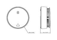 Dahua DHI-HY-SA21A-W2(868) – размери и чертеж на датчика за дим (Ø98 × 43.1 mm)