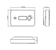 Dahua DHI-HY-GC21B-W2(868) – размери и чертеж на CO аларма (116.4 × 71.7 × 28.3 mm)