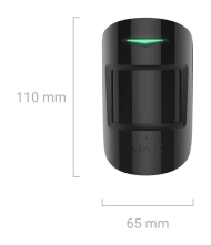 Ajax CombiProtect Jeweller – размери 110 × 65 mm
