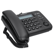 Стационарен телефон Panasonic KX-TS560FXB – черен – снимка 1